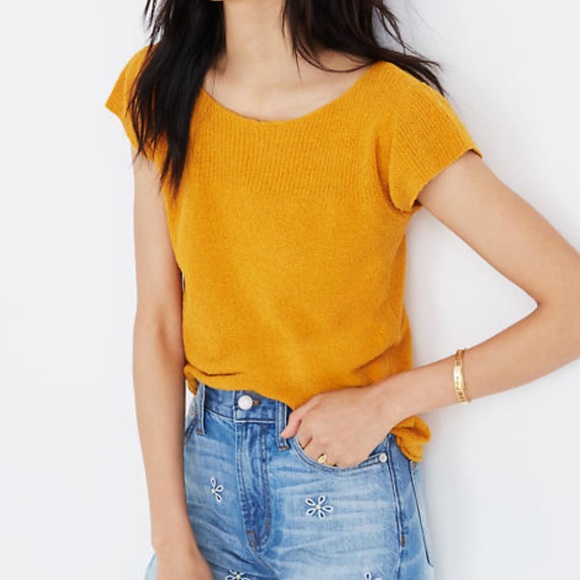 Madewell Tops - Madewell Sz M sweater tee mustard yellow H7032